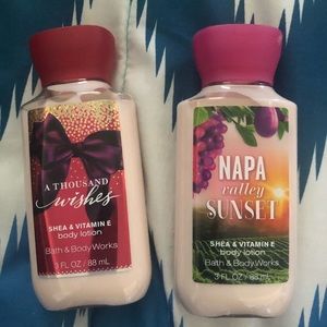 2 bath and body works travel lotions